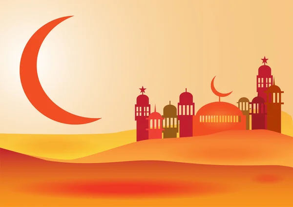 Vue abstraite de la mosquée ou Masjid — Image vectorielle