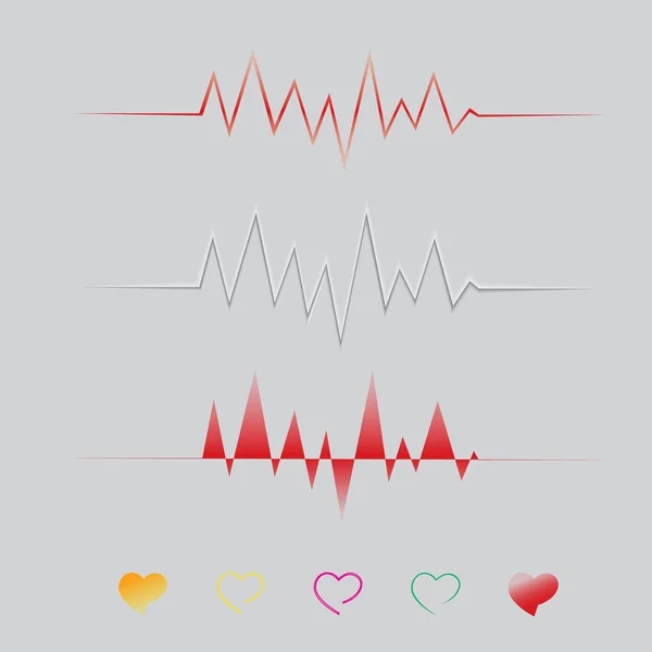 Abstract heart beats cardiogram wave — Stock Vector