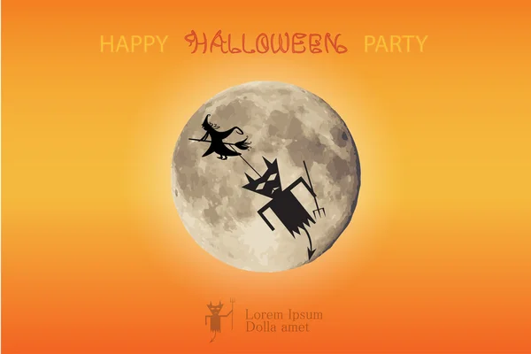 Haloween icône Grand fond de lune . — Image vectorielle