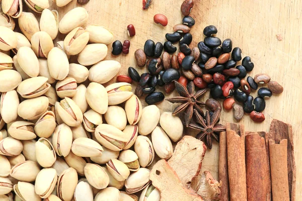 Nuts and chinese herb — Stock Photo, Image