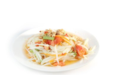 Papaya salatası Tayland yemeği.