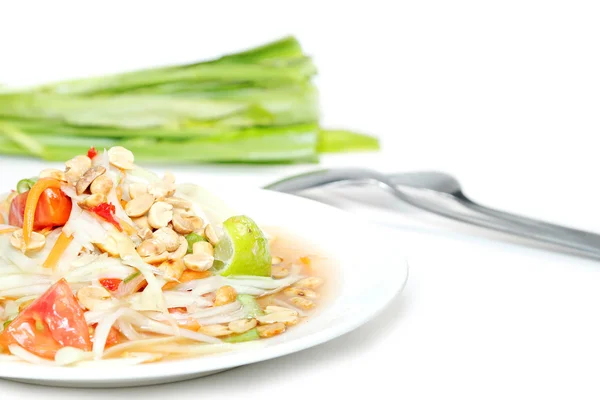Salada de mamão comida tailandesa — Fotografia de Stock