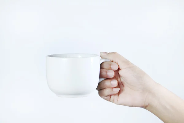 Mujer sosteniendo una taza de café . —  Fotos de Stock