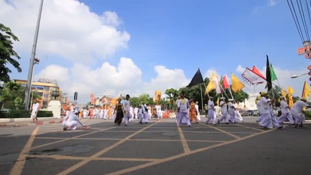 Festival Vegetariano Nueve Emperadores Dioses Festival, Tailandia . — Vídeo de stock