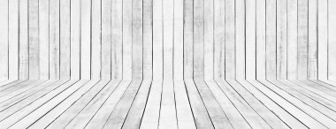 Beyaz zemin ve duvar ahşap desen 