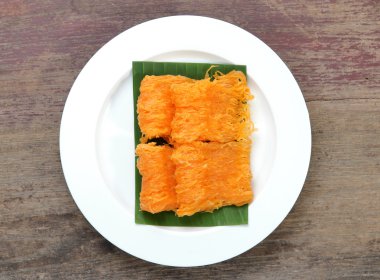 Tay tatlı, altın konu. Yukarıdan görüntülemek.