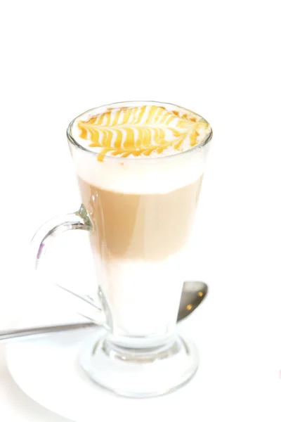 Kaffe latte glas Cup — Stockfoto