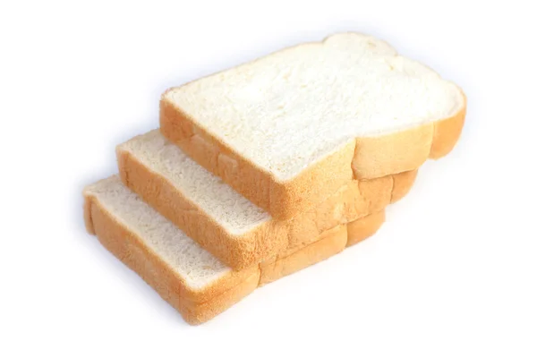 Pane affettato isolato su sfondo bianco. — Foto Stock
