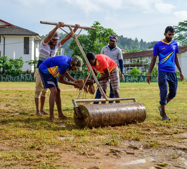 Galle Sri Lanka 2021 Yoğun Yağmur Sonrasında Kriket Sahası Saha — Stok fotoğraf