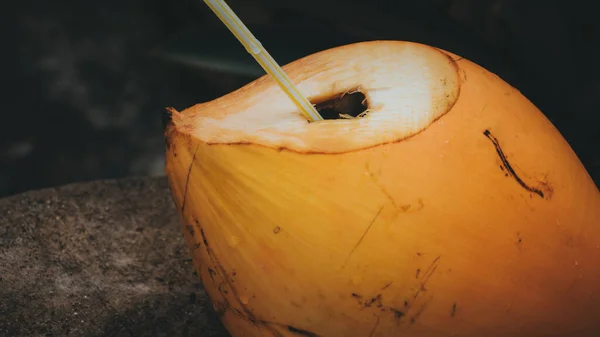 Raja Kelapa Dan Jerami Lezat Dan Minuman Terkenal Asia Selatan — Stok Foto