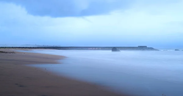 Empty Sandy Beach Paradise Island Sri Lanka Evening Long Exposure — Stock Photo, Image