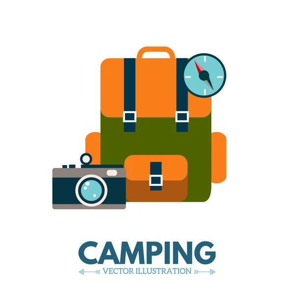 Sac à dos icône Camping — Image vectorielle