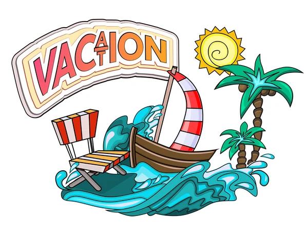 Estilo de dibujos animados de vacaciones — Vector de stock