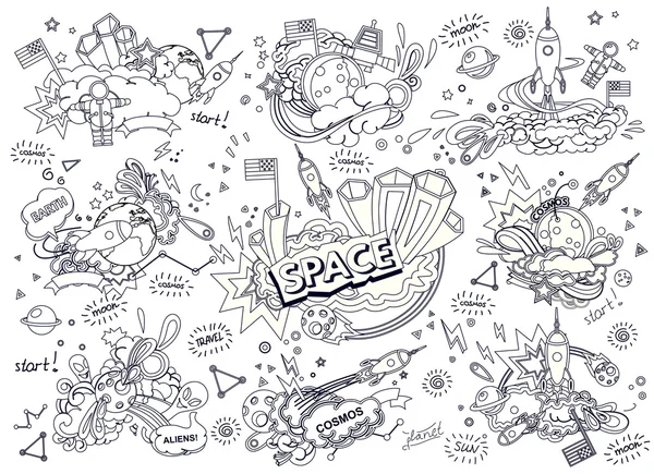 Banner vettoriale illustrazione dello spazio . — Vettoriale Stock