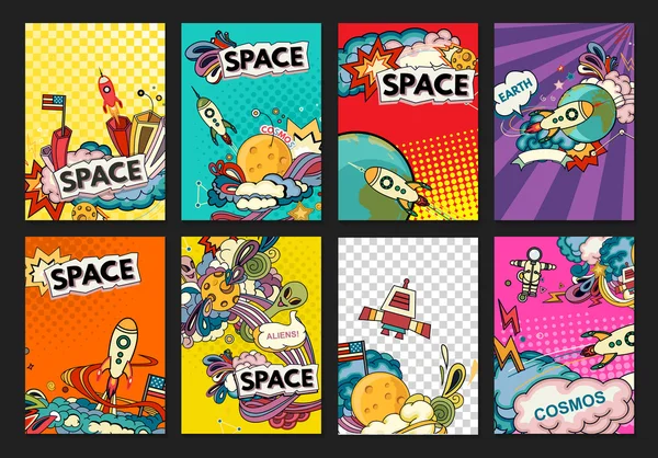 Banner ilustración del cosmos — Vector de stock