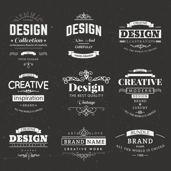 Retro Design Creative Vintage labels — Stock Vector