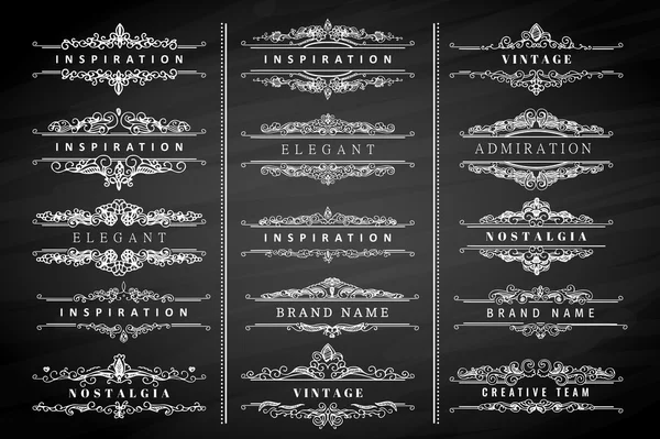 Vintage calligraphic ornaments and frames — Stock Vector