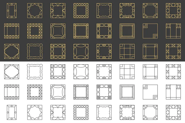 Marcos de línea vectorial . — Archivo Imágenes Vectoriales