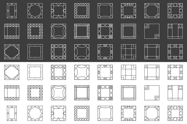 Marcos de línea vectorial . — Archivo Imágenes Vectoriales