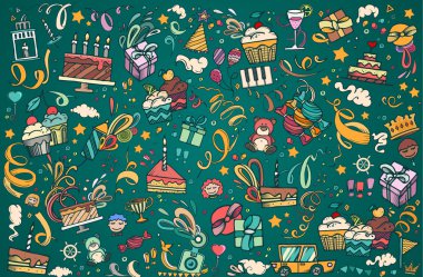 İyi ki doğdun el çekilmiş soyut