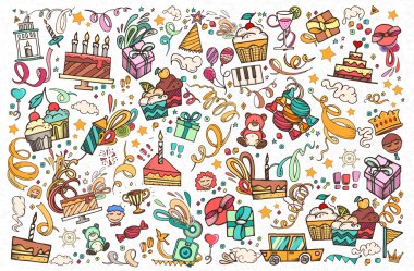 İyi ki doğdun el çekilmiş soyut