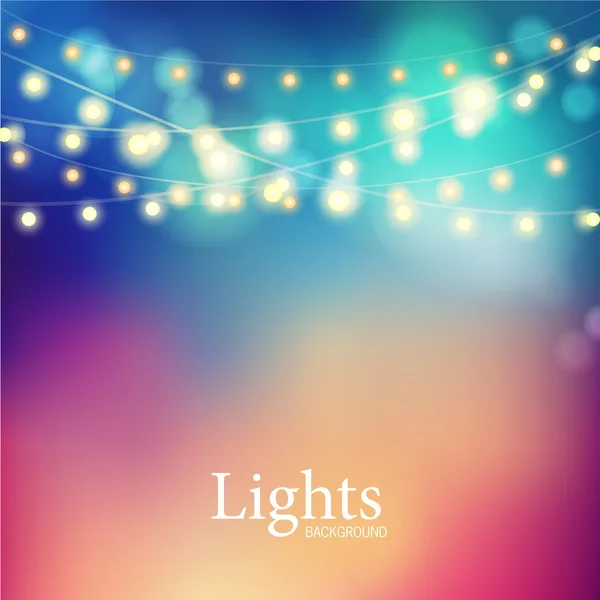 Bokeh garland lights. — Stock vektor