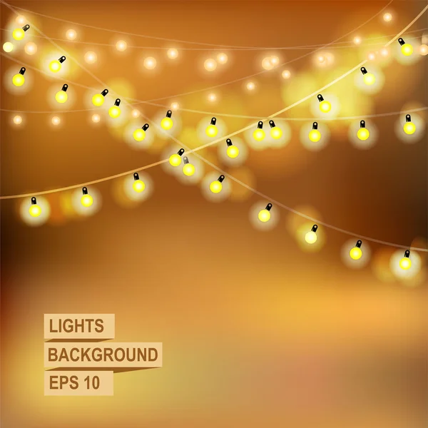 Bokeh garland lights. — Stock vektor