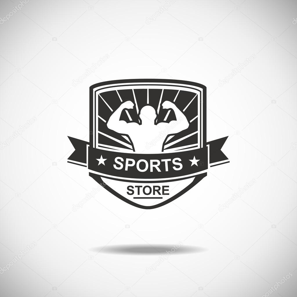 Set of various sports and fitness logo emblem graphics and icons. Shop sport products