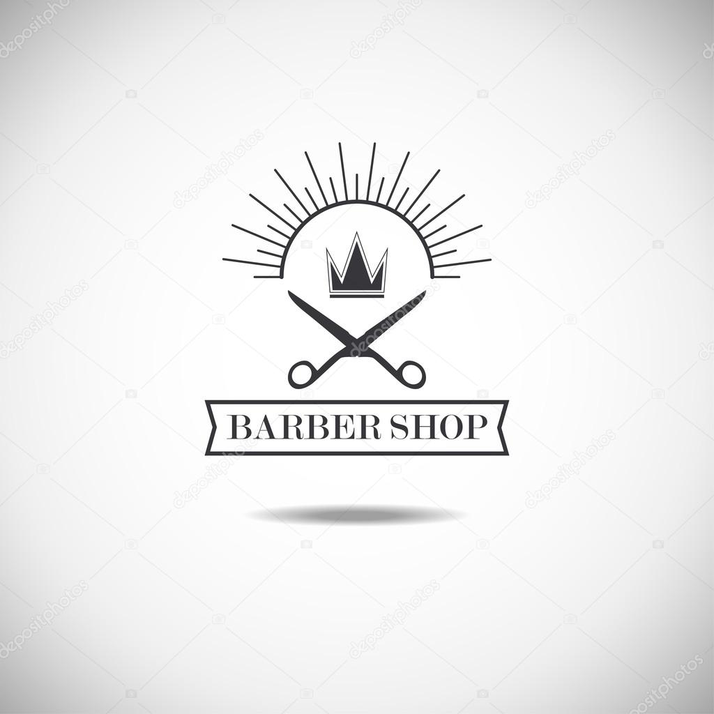 Vector set of retro barber shop labels, logo, badges and design element.