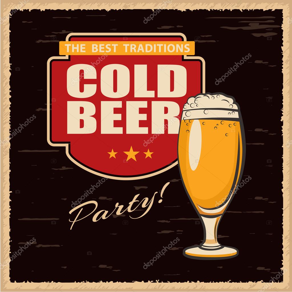 Vector illustration a glass of beer, emblem, logo