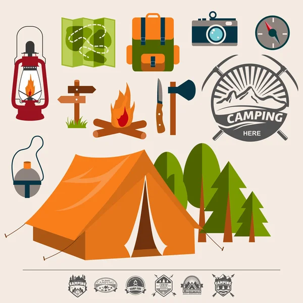 Camping — Vector de stoc