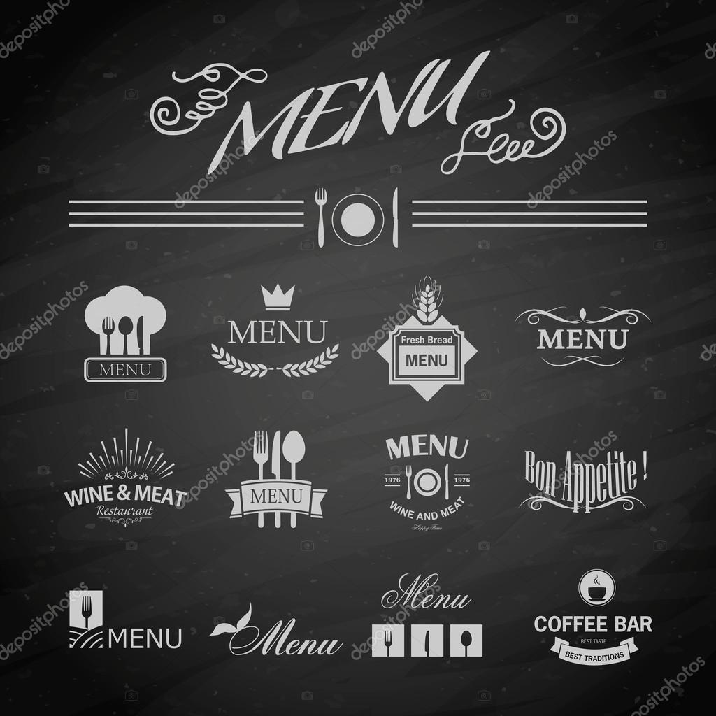 Vector template chalkboard menu for restaurant and snack bars