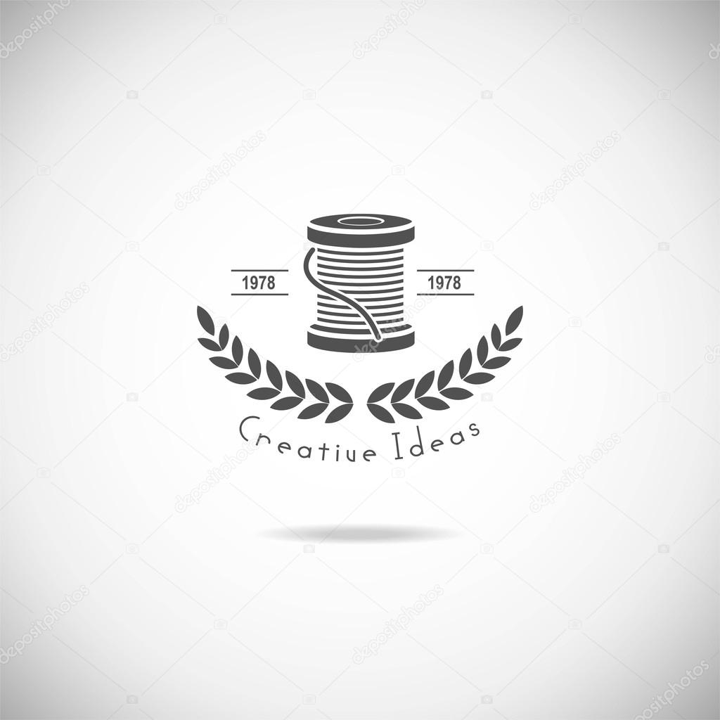 Set of tailor labels, emblems and design elements. Tailor shop. Logo