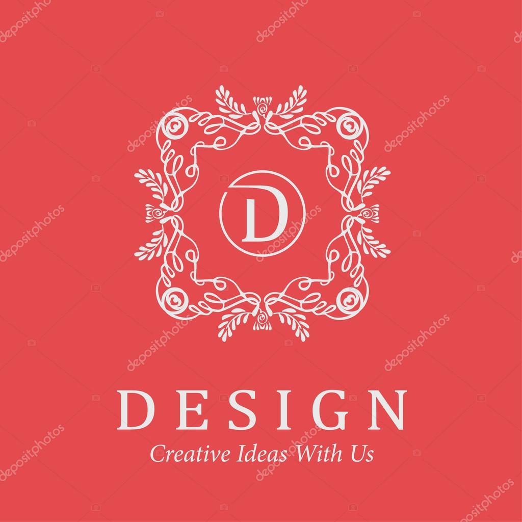 Elegant monochrome monogram design templates. Vector logo design elements