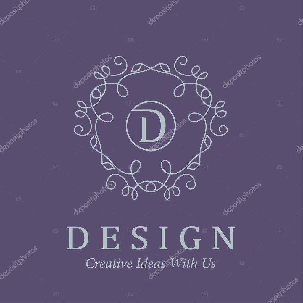Elegant monochrome monogram design templates. Vector logo design elements