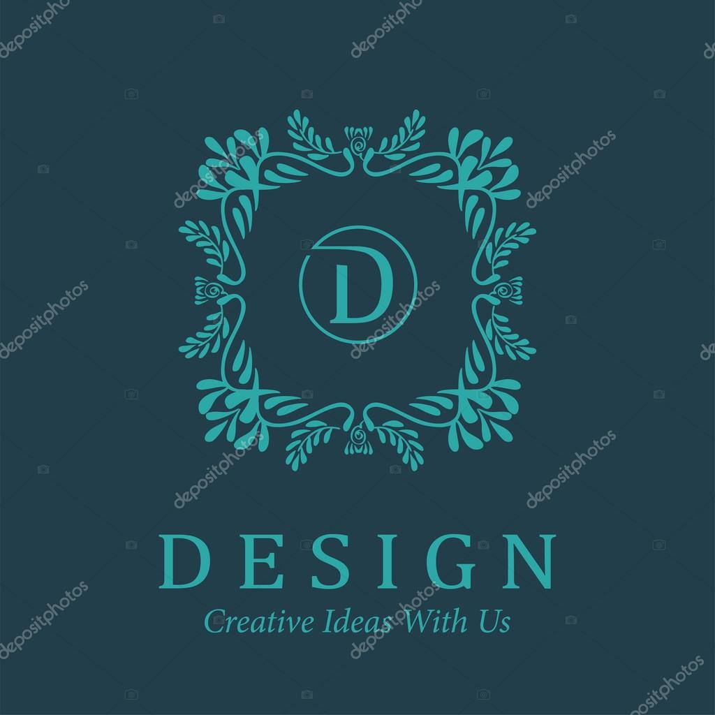 Elegant monochrome monogram design templates. Vector logo design elements