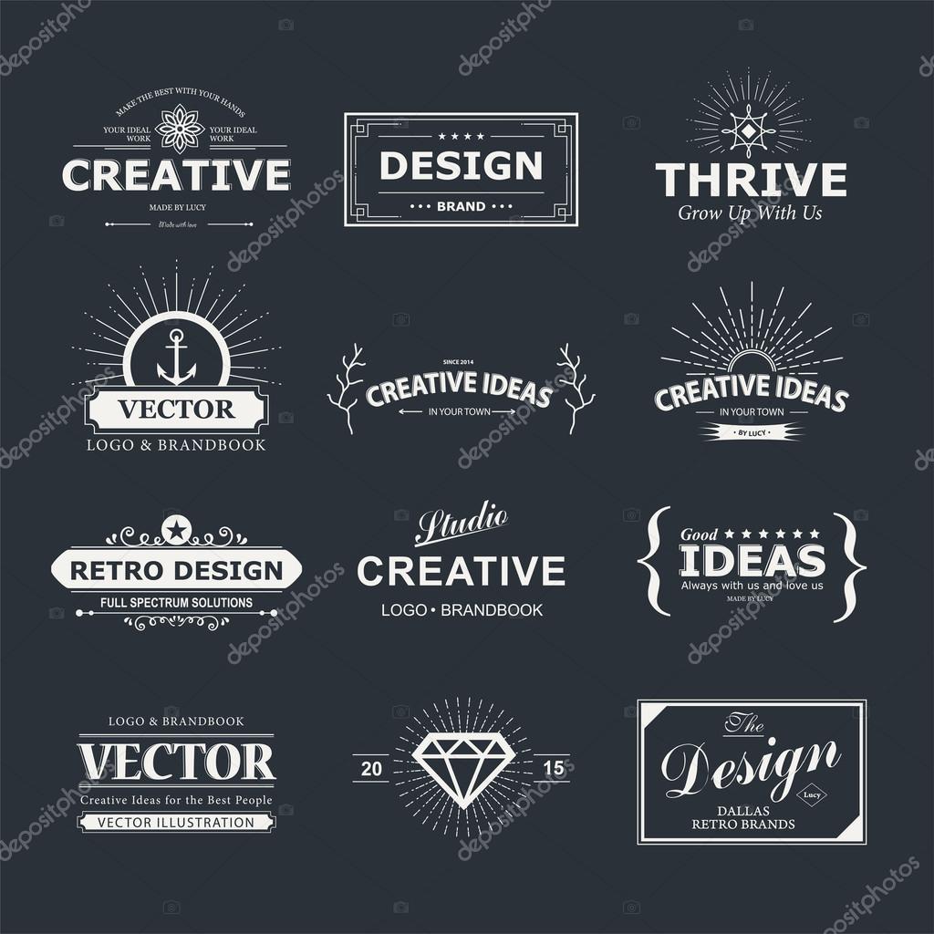 Vintage vector design elements. Retro style typography labels, tags, badges, stamps, arrows and emblems set