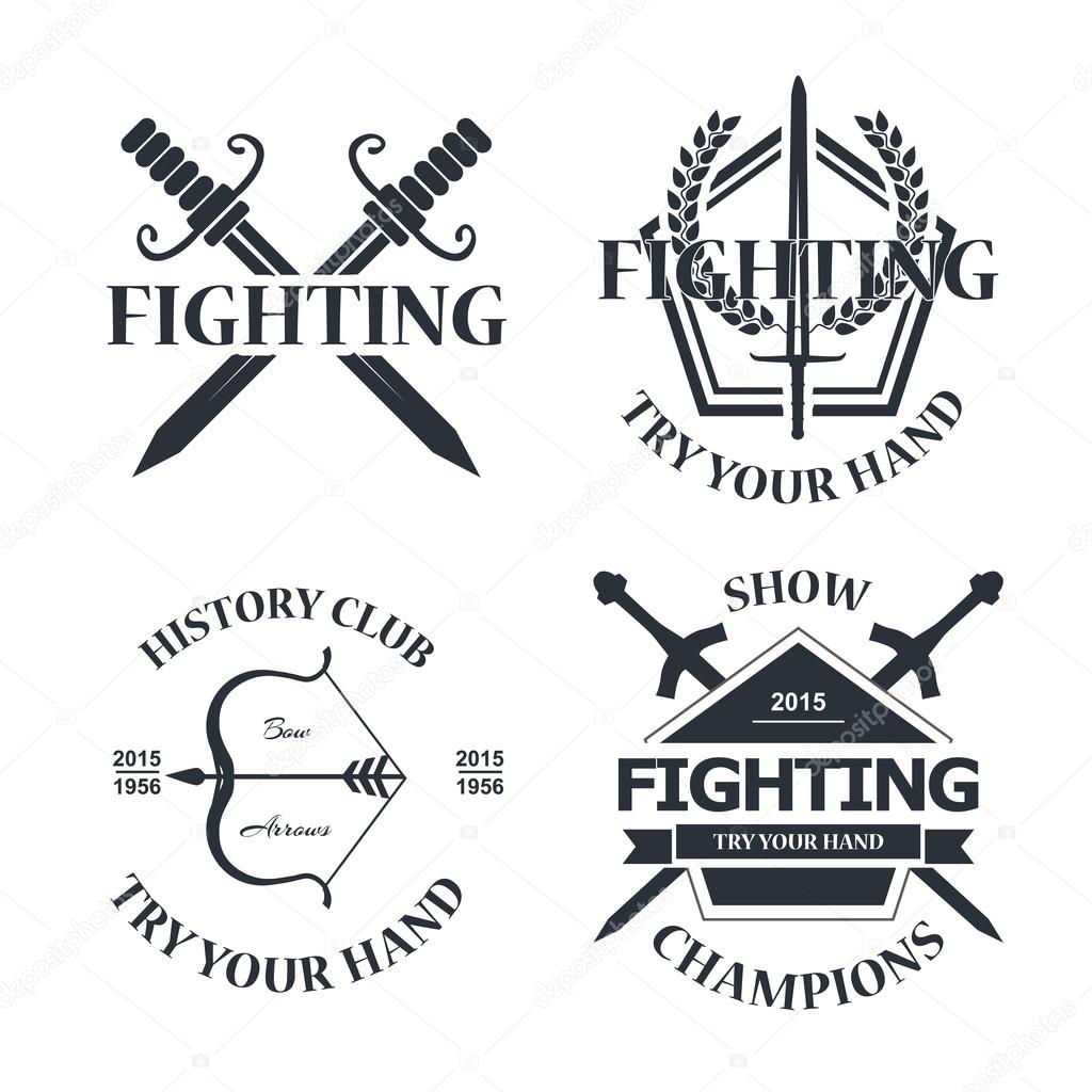 Battle show vector logo emblem. Fighting club. Try your hand