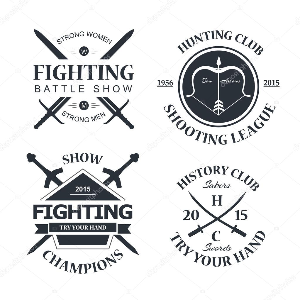 Battle show vector logo emblem. Fighting club. Try your hand