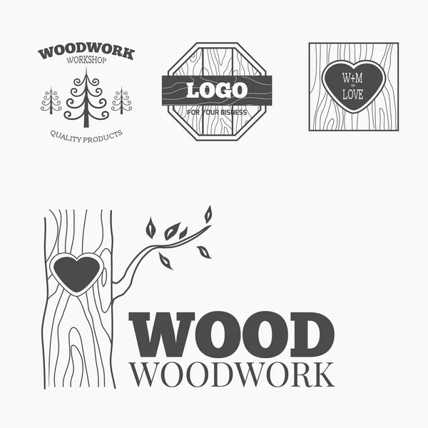 Produtos de madeira logotipo vetor —  Vetores de Stock