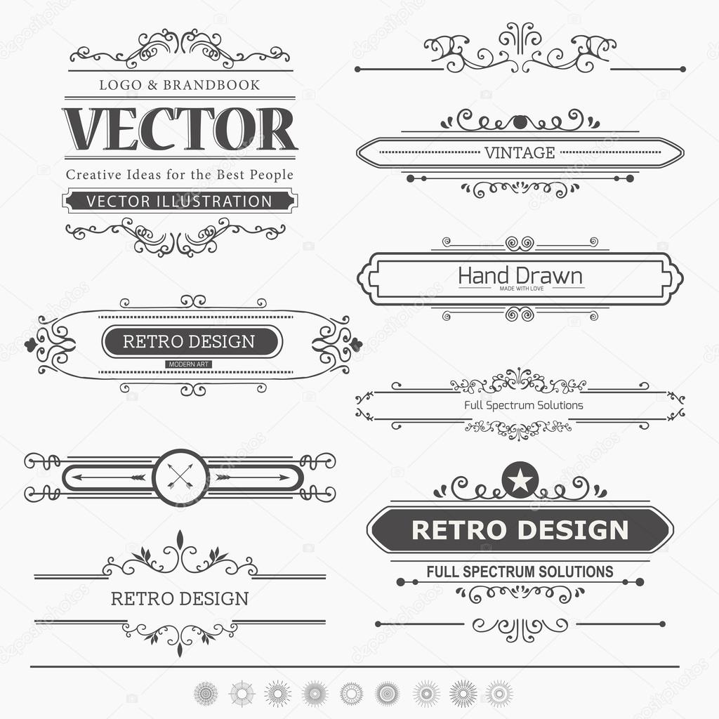 Set of Vintage Decorations Elements