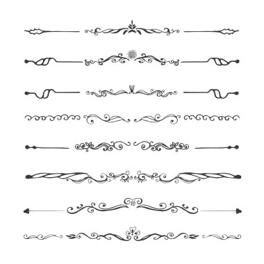 süslü çiçek desenleri şablon kümesi retro tarzı