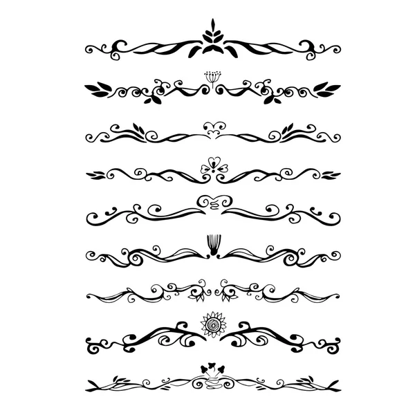 Retro style set of ornate floral patterns template — Stock Vector