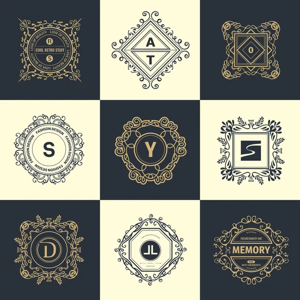 Monograma logotipo de luxo — Vetor de Stock