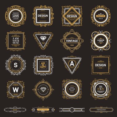 Monogram lüks logo şablonu 