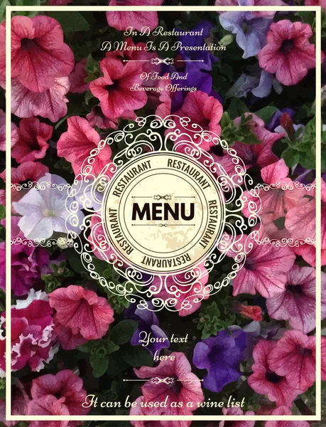 Vintage floral card. Menu — Stock Vector