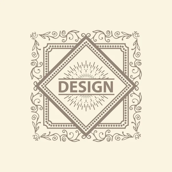 Monogram luxe logo sjabloon — Stockvector