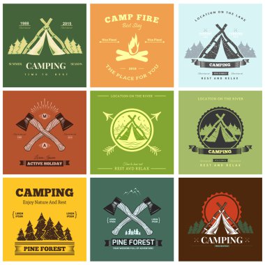Kamp retro vektör logosu