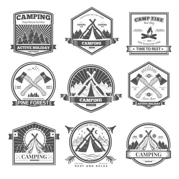 Camping  retro vector logo — Stock Vector