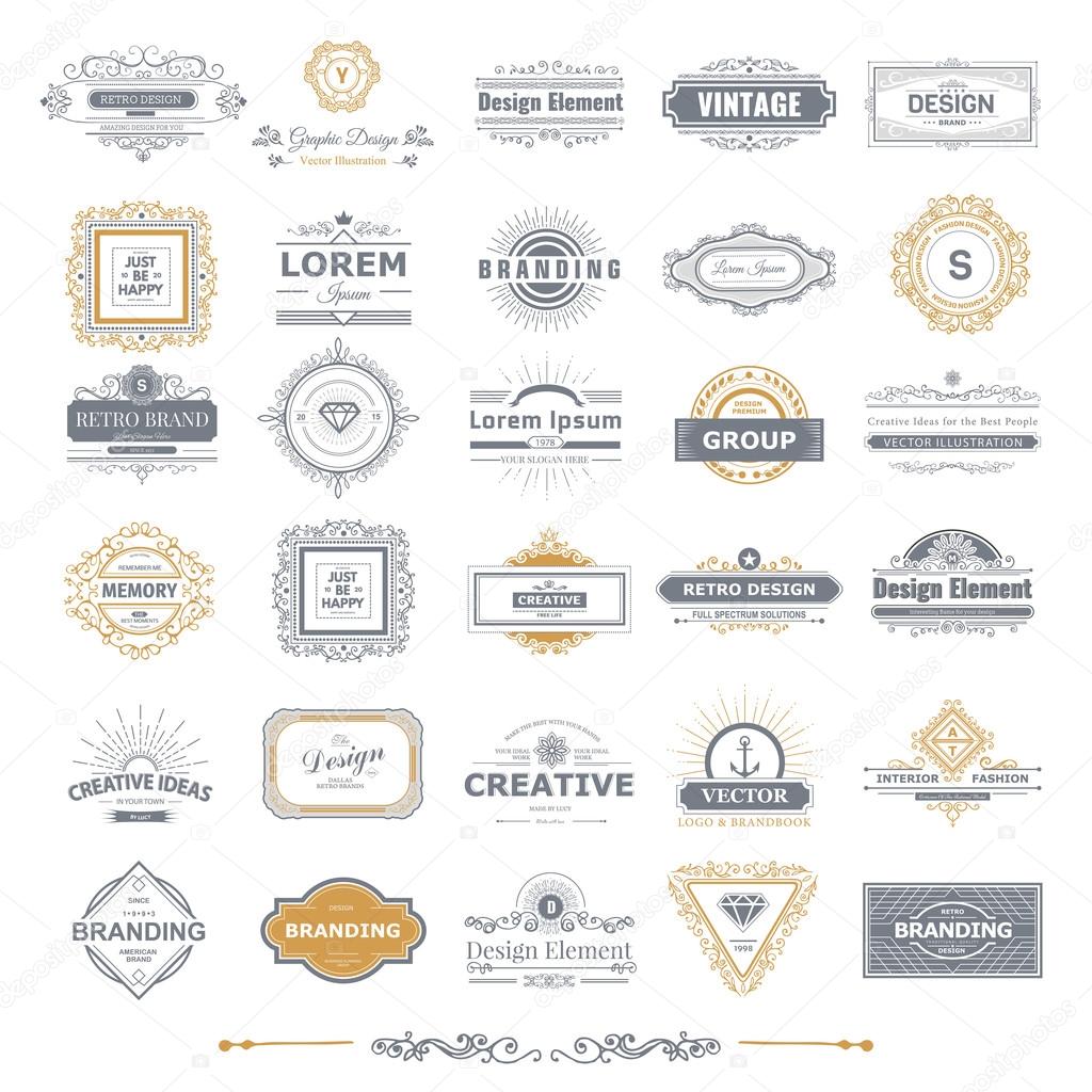 Retro Vintage labels Insignias or Logo set